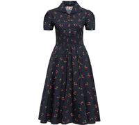 Queen Kerosin Damen Aop Vintage Retro Swing Kleid "Cherry" QKU46013 Black-XS