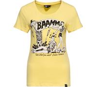 Queen Kerosin Damen Bammm Print T-Shirt Gelb-XXL