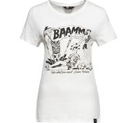 Queen Kerosin Damen Bammm Print T-Shirt Offwhite-XL