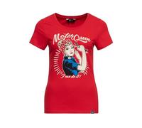 Queen Kerosin Damen Basic T-Shirt Slim Fit Retro Frontprint Motor Queen I Can Do It