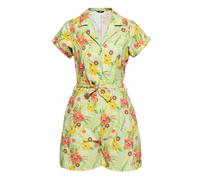 Queen Kerosin Damen Blusen Jumpsuit Hibiscus Mint mint XL