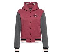 Queen Kerosin Damen College Jacke Kapuze Oldschool Baseball Damen Retro Vintage Sweatjacke Comic Art 50s Rockabella Ski Fast & Curvy