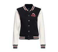 Queen Kerosin Damen Rebel at Heart College Sweatjacke Schwarz-S