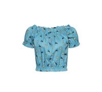 Queen Kerosin Damen Cropped Top · Carmen Ausschnitt · Sommer · Pin-up · Rockabella · Rockabilly · Tattoo · Oldschool · Vintage · Retro · Swallow · Puffärmel · Rüschen · Sommer · Oldschool Tattoo