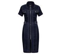 Queen Kerosin Damen Denim Etuikleid · Jeanskleid · Bleistiftkleid · Pencil Dress · Workwear · 50s · Rockabella · Pinup Mode · Worker Style · Elastisch · Kurzarm ·