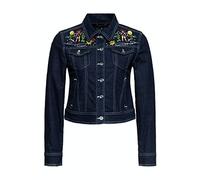 Queen Kerosin Damen Denim Jeansjacke Mit Vintage Stickerei Im Vestern Style