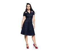 Queen Kerosin Damen Denim Jeanskleid Regular Fit Western Stickerei