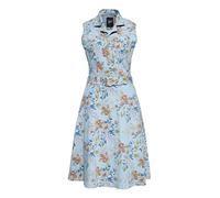 Queen Kerosin Damen Denim Kleid Workwear Kleid Hawaii Kleid Jeanskleid Vintage Kleid Swingkleid 50S Style Rockabilly Hawaii