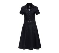 Queen Kerosin Damen Denim Swingkleid Jeanskleid Vintage Retro Kleid Elastisch Robust Jeans A-Linie Kurzarm 50s Rockabilly Rockabella Pinup 1950