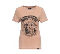 Queen Kerosin Damen Loosefit T-Shirt "Tijuana Mexio" QKI41015 Latte-S