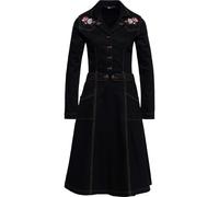 Queen Kerosin Damen Flowers Swing Dress QKI26022 Black-M