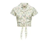 Queen Kerosin Damen Hawaii Bluse Cropped Bluse Crop Top Cats Katzen Rockabilly Rockabella 50s Retro Vintage Pinup Retro Cats