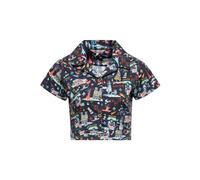 Queen Kerosin Damen Hawaii Bluse Cropped Bluse Hemdbluse Hawaiishirt Paris France Frankreich Retro Vintage Crop Top 50s Rockabella Paris