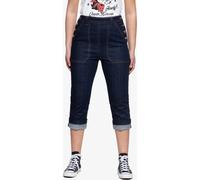 Queen Kerosin Damen High Waist Capri Jeanshose Blau-33