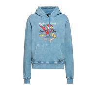 Queen Kerosin Damen Hoodie Kapuzenpullover Oilwashed Vintage Used Look Roadrunner Retro Damen Baumwolle Beep Beep