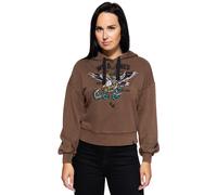 Queen Kerosin Kapuzenpullover Acidwashed Wild Ones Ride Free, braun, XXL dunkelbraun