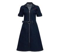 Queen Kerosin Damen Jeanskleid Swing Kleid A-Linien Kleid Rockabella 1950s Vintage Retro Rock'n'roll Denim Rockabilly