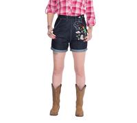 Queen Kerosin Damen Jeansshorts mit Stickereien im Western-Look dunkelblau 3XL