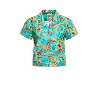 Queen Kerosin Damen Kurzarm Bluse mint M
