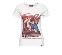 QueenKerosin Print-Shirt »Tune Up« mit trendigem V-Ausschnitt, offwhite