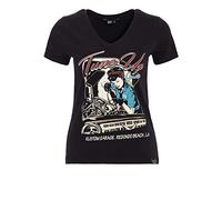 QueenKerosin Print-Shirt »Tune Up« mit trendigem V-Ausschnitt, black