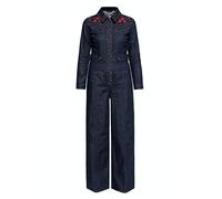 Queen Kerosin Damen Roses Western Overall Denim-XS