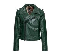 Queen Kerosin Damen Lederjacke Bikerjacke Marlon Brando Damen Rockabilly Rockabella 1950 50S Vintage Leo Leopard Marlon