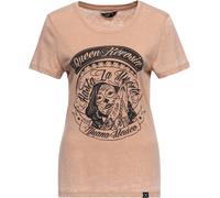 Queen Kerosin Damen Loosefit T-Shirt "Tijuana Mexio" QKI41015 Latte-XXL
