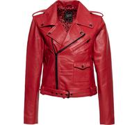 Queen Kerosin Damen Lederjacke Bikerjacke Marlon Brando Damen Rockabilly Rockabella 1950 50S Vintage Leo Leopard Marlon