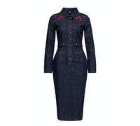 Queen Kerosin Western Pencil Kleid QKI26011 Denim-S