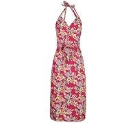 Queen Kerosin Damen Pencil Kleid Bleistiftkleid Neckholder Hawaii Tropischer All-Over-Print Hibiskus Sommer Party 50S Hawaii Red