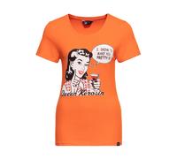 Queen Kerosin Damen I Drink to make you pretty Print T-Shirt Orange-XL