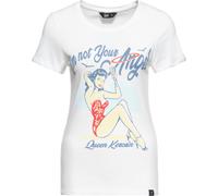 Queen Kerosin Damen Print T-Shirt I´m not your Angel Offwhite-XS