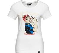 Queen Kerosin Damen Print T-Shirt "Motor Queen I Can Do It" QKI11002 Off White-3XL