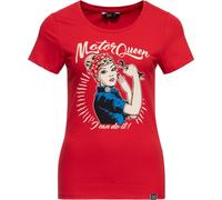 Queen Kerosin Damen Print T-Shirt "Motor Queen I Can Do It" QKI11002 Red-3XL