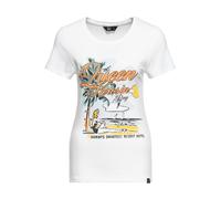 Queen Kerosin Damen Print T-Shirt Queens Bay Offwhite-S