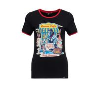 Queen Kerosin Damen Print T-Shirt Shirt Kurzarmshirt Ringer Comic Cartoon Artwork Paris Frankreich Vintage Retro Real Romance