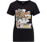 Queen Kerosin Damen Queens Bay Print T-Shirt Schwarz-3XL
