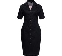 Queen Kerosin Damen Retro Denim Pencil Kleid Mit Knöpfe "Rockn Roll Rebel Queens" QKU460311 Black-L