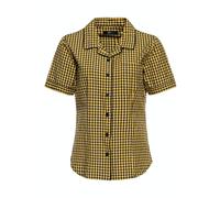 Queen Kerosin Damen Retro Hemdbluse Gelb-S