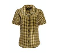 Queen Kerosin Damen Retro Hemdbluse Gelb-XXL