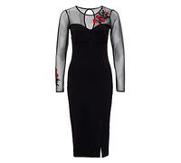 Queen Kerosin Damen Retro-Look Kleid, Schwarz, L