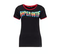 Queen Kerosin Damen Ringer T-Shirt T-Shirt Basic T-Shirt Retro Print Slim Fit Vintage Shirt Super Cutie