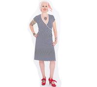 Queen Kerosin Damen Sailor Dress Mit Süßer Schleife Am Rücken Mermaid Tiefer V Ausschnitt Kurzarm Skaterkleid Figurumspielend Gemustert Mermaid