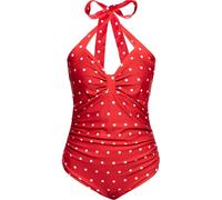 Queen Kerosin Damen Swimsuit Dotted Rot-4XL