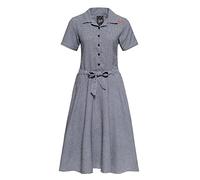 Queen Kerosin Damen Swing Kleid A-Linie Workwear Midi-Kleid Midi Länge Hahnentrittmuster Blusenkleid