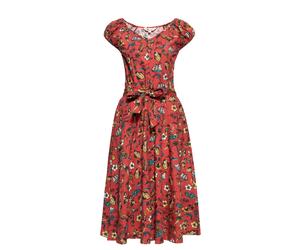 Queen Kerosin Damen Swing Kleid Hawaii rot L