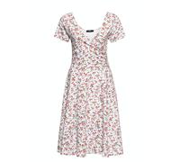 Queen Kerosin Damen Swing Kleid in Wickel-Optik Weiß-XS