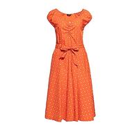 Queen Kerosin Damen Swing Kleid Orange-M