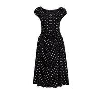 Queen Kerosin Damen Swing Kleid Polka Dots All-Over-Print Sommerkleid Punkte 50S 40S 60S Gepunktet Vintage Rockabilly Rockabella Swing Dress